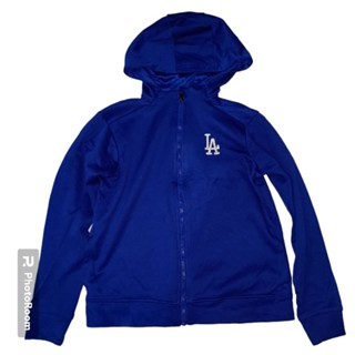 LA mlb เสื้อกันหนาวสีน้ำเงิน แบรนด์แท้ มือสอง สภาพดี