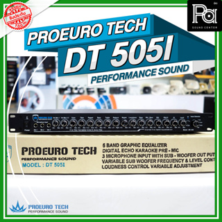 ปรีแอมป์ PROEURO TECH PRE AMP DT 505I ปรีแอมป์ คาราโอเกะ บลูทูธ อีคิว 5 แบนด์ มี SUB OUT ปรับความถี่ได้ PA SOUND CENTER