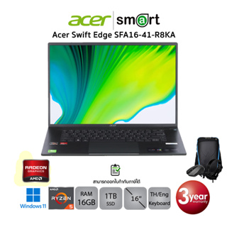 ACER SWIFT EDGE SFA16-41-R8KA (#NX.KAAST.006) Ryzen5 6600U/16GB/1TB/16"/Win11+Office Home &amp; Student 2021(OLIVINE BLACK)