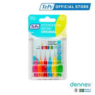 TePe interdental Brush แปรงซอกฟัน ขนนุ่ม เทเป้ อินเทอร์เด็นทัล บลัช รุ่นออริจินัล แพ็ค 6 ชิ้น By Dennex