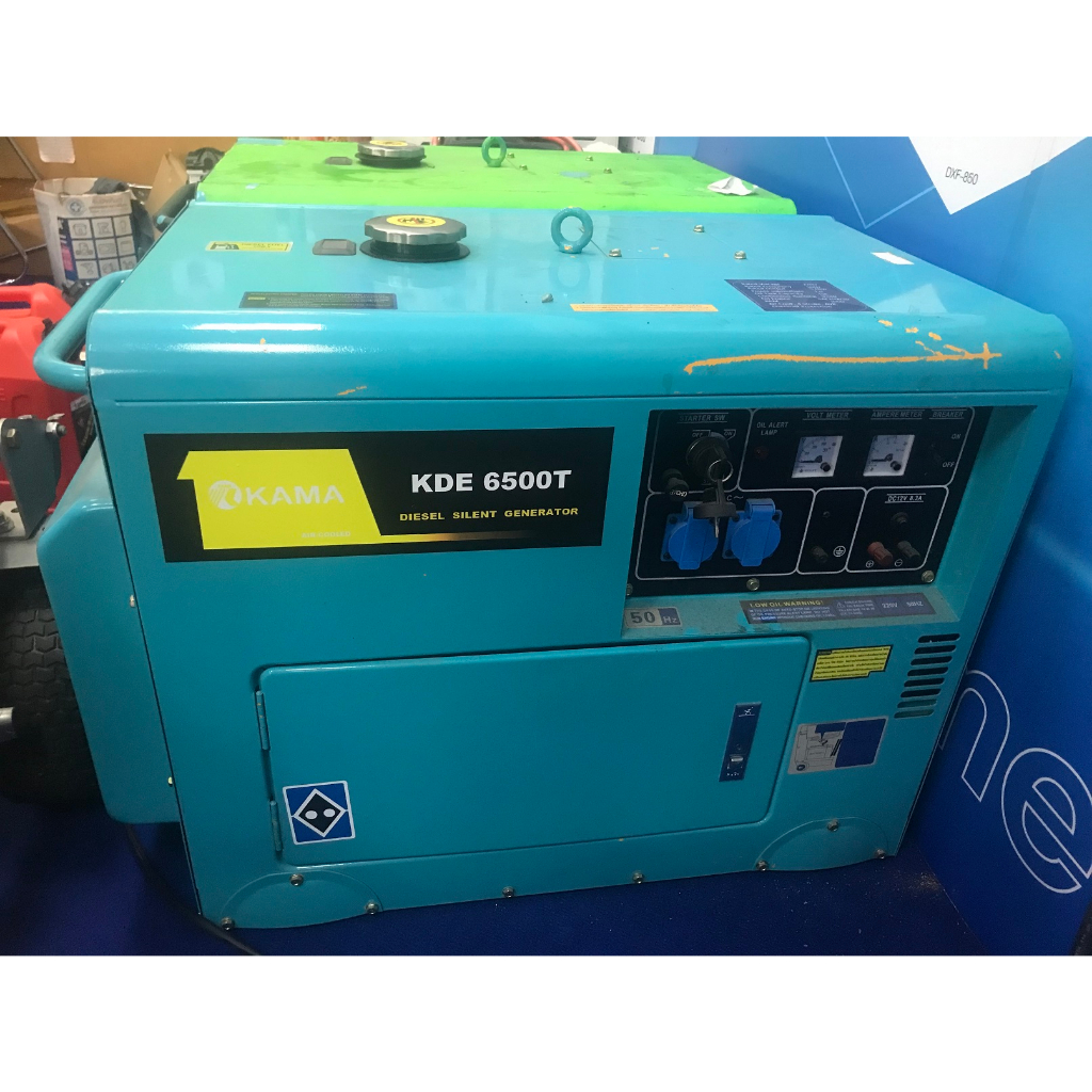 (มือสองสภาพดี) เครื่องปั่นไฟดีเซล 5.5 KW. (5.0/5.5 KW.) สตาร์ทกุญแจ จ่ายไฟ 220V รุ่นเก็บเสียง