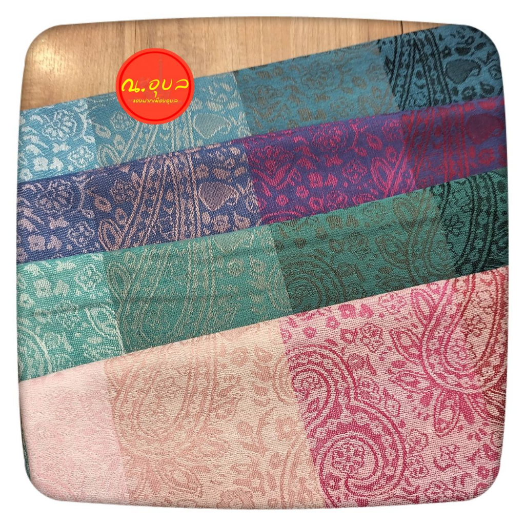 ผ้าพันคอ Pashmina ผ้าแคชเมียร์ ลายอินเดียไล่สี ชายผ้าไล่สี  สินค้าไม่ได้แพคใส่กล่อง แพคเกจถุงแก้วใสธรรมดา