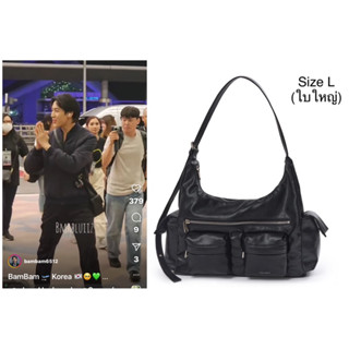 พร้อมส่ง แท้ 💯% New pocket mug bag L nappa black SAMO ONDOH  หนังสีดำ ใบใหญ่ จากช็อปเกาหลี