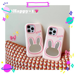 ✨จัดส่งภายใน 24 ชม✨เคสไอโฟน12 13 14 Pro For 11 กระต่าย พื้นผิวกระจก สาวน่ารักหัวใจ ความนิยม แฟชั่น การป้องกันการตก Case