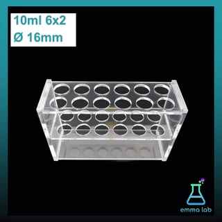 แท่นวางหลอดทดลอง ชั้นวางหลอด พลาสติกใส Test Tube Rack