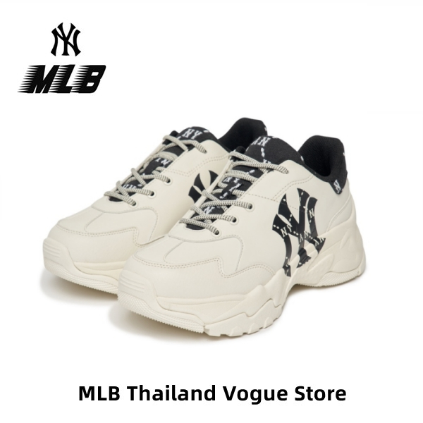 【ของแท้ 100%】MLB Chunky Dia Monogram รองเท้าผ้าใบ Unisex รุ่น  - สีดำ