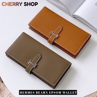 💯เฮอร์มีส HERMES Bearn Epsom Wallet🍒 กระเป๋าสตางค์ใบยาว กระเป๋าสตางค์สุภาพสตรี