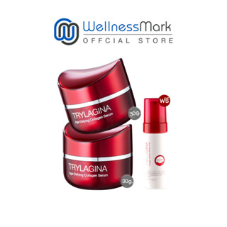 Trylagina 12x Age-Defying collagen serum (30g.) 2 กล่อง + Trylagina Mousse Foam 1 กล่อง