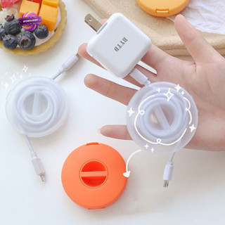 พร้อมส่ง ที่เก็บสายชาร์จ ที่เก็บสาย USB กล่องเก็บ USB พกพาสะดวก ทรงกลม คละสี