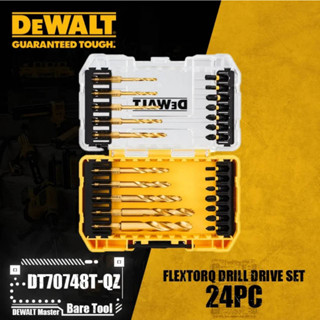 DEWALT DT70748T ชุดดอกไขควง ( ดอกสว่าน ชุด 24 ชิ้น ) ใช้กับเครื่องไขควงไร้สาย ก้านหกเหลี่ยม TITANIUM