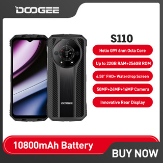 DOOGEE S110 smartphone 6.58” Rugged Phone FHD Waterdrop Screen Helio G99 Octa Core 66W Fast Charging 10800mAh Battery