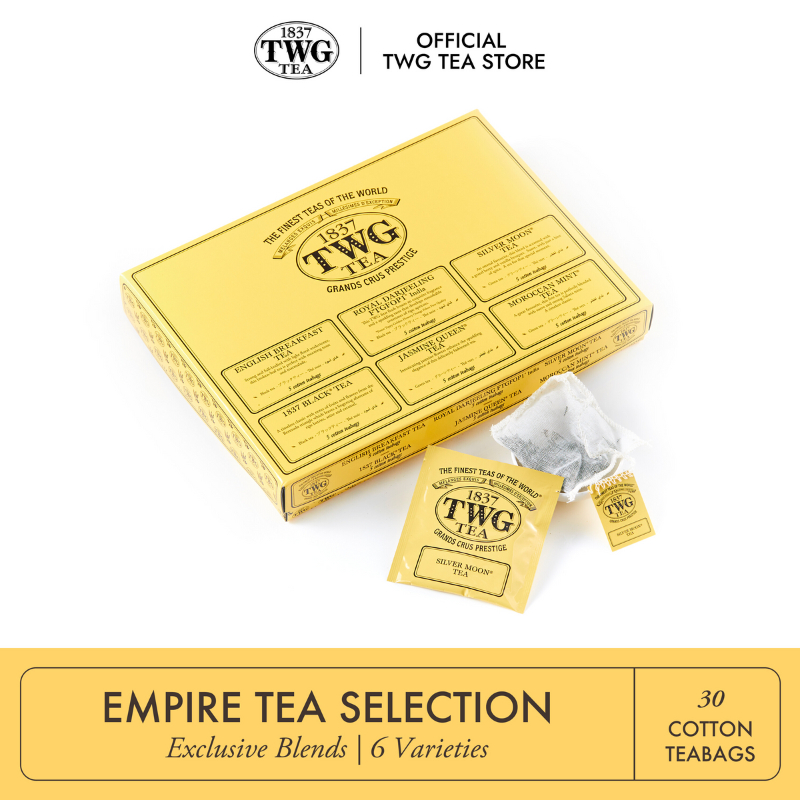 TWG Tea | Empire Tea Selection, 6 Classic Assortment in 30 Hand Sewn Cotton Tea Bags| ชา ทีดับเบิ้ลยูจี | Empire Tea Sel
