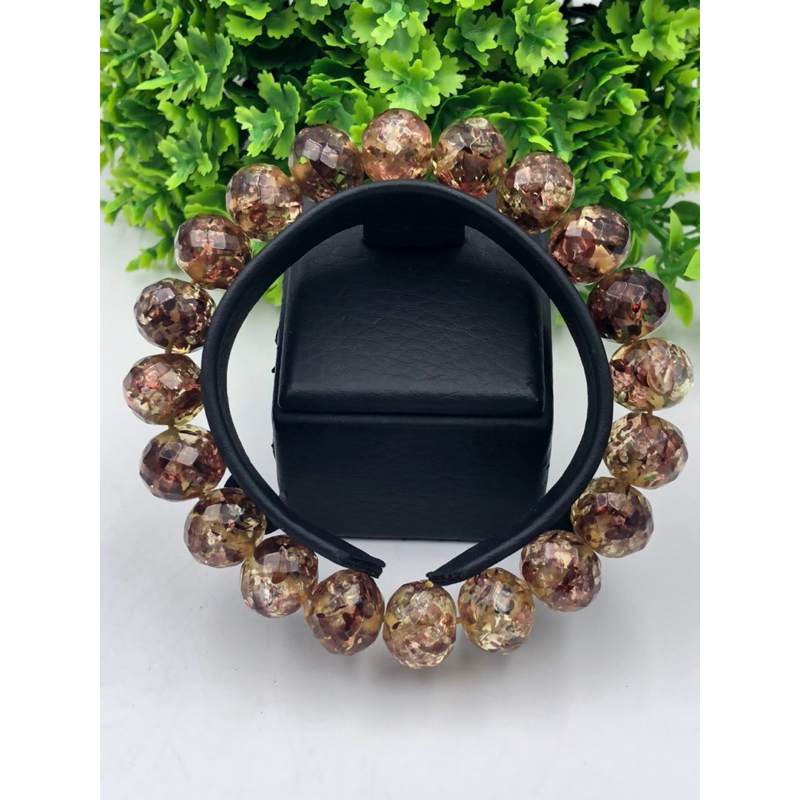 Genuine Faceted Roundel Flower Brown  Vintage Bakelite Bangal Bracelet beautiful Vintage Bakelite Je