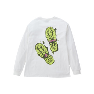 Gramicci เสื้อ รุ่น UNISEX FOOTPRINTS L/S TEE WHITE