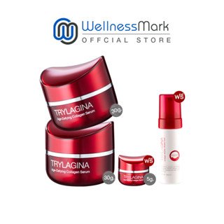 Trylagina 12x Age-Defying collagen serum (30g.) 2 กล่อง + Trylagina 12X (5 กรัม) 1 กล่อง  + Trylagina Mousse Foam 1 กล่อ