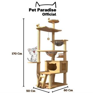 🌈[PetParadise.th]✨ คอนโดแมวไม้ กรอบปีนแมว บ้านเเมวไม้ ที่นอนหลุม2 เฟอร์นิเจอร์สัตว์เลี้ยง