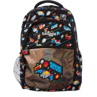 🎒Smiggle Backpacks กระเป๋าเป้ 🎒สมิกเกอร์ ขนาด 16 นิ้ว ลาย lago ดำ พร้อมส่งในไทย 🛻