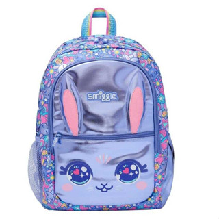 🎒Smiggle Backpacks กระเป๋าเป้ 🎒สมิกเกอร์ ขนาด 16 นิ้ว ลาย กระต่ายหูยาวม่วง พร้อมส่งในไทย 🛻