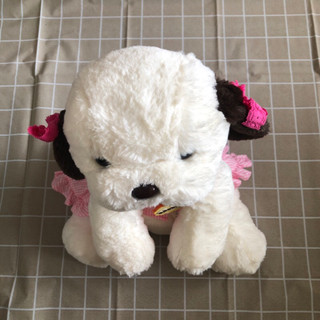 ตุ๊กตา หมา Cookie ใส่ชุดสีชมพู Rain Flower  ป้ายห้อย ขนาด 16นิ้ว ของแท้100%