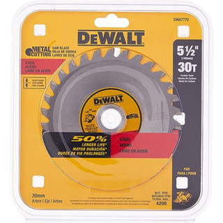 DEWALT ใบเลื่อยวงเดือนตัดเหล็ก รุ่น DWA7770 ขนาด 5.1/2" แกน 20มม. (เหมาะใช้กับเครื่อง DCS373N) ของแท้100%