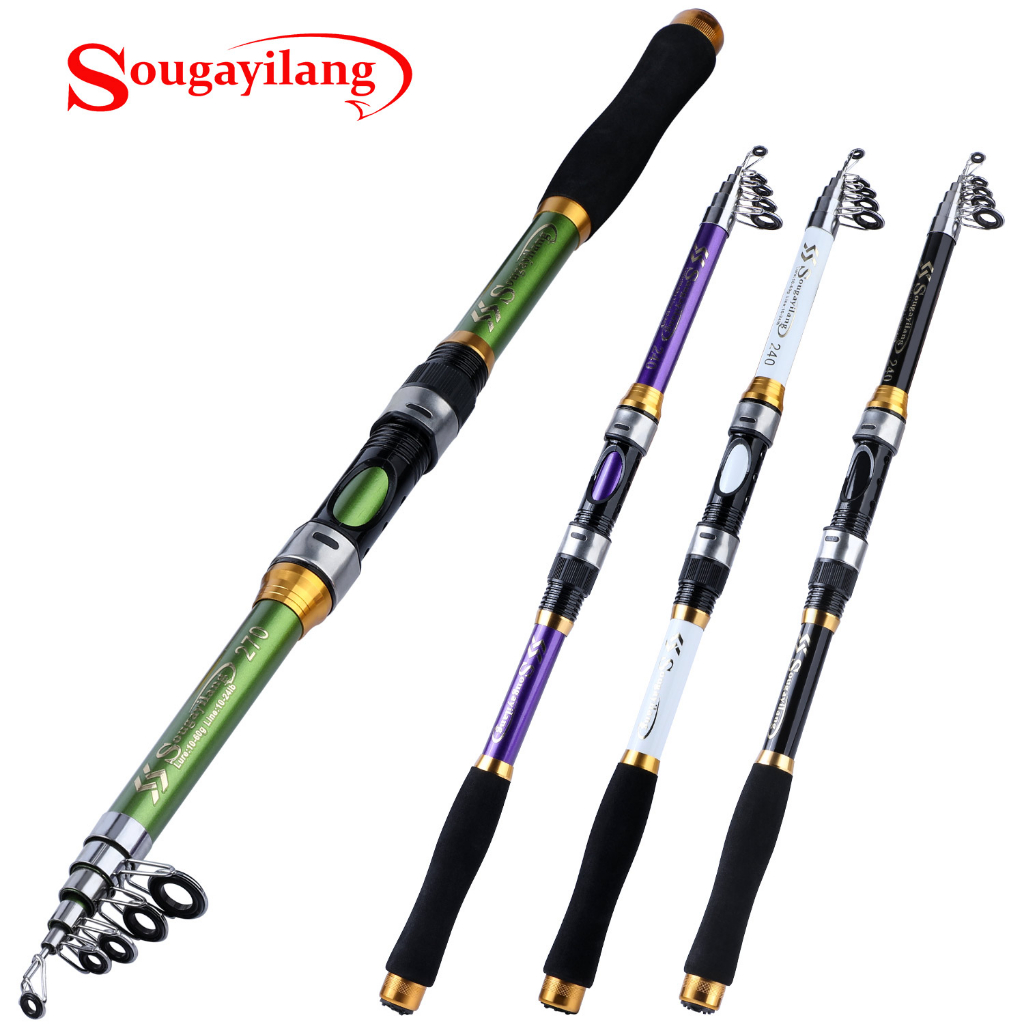 Sougayilang1.8/3.3Mคันเบ็ดแบบพกพาน้ําหนักเบาแบบพับเก็บได้พร้อมที่จับEVAมีให้เลือก4สีเหมาะสําหรับการตกปลาน้ําเค็ม/น้ําจืด