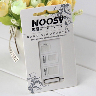 จัดส่งด่วน Noosy Nano Sim Adapter 4in1 ชุดแปลงนาโนซิมการ์ด ถาดซิม เข็มจิ้มถาดซิม ใช้ได้กับซิมทุกขนาด