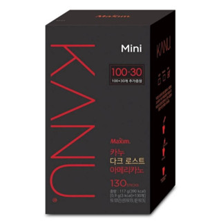 กาแฟเกาหลี maxim kanu mini americano dark roasted 100T+30T (0.9gx130T=117g) 카누 미니 다크 로스트 아메리카노