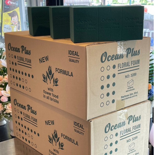 โฟมปักดอกไม้สด ocean plus 1 ลัง เนื้อแน่นกว่า อุ้มน้ำดีกว่า Floral foam เกรดA ปักดอกไม้ จัดงานต่างๆ