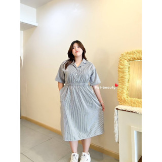 🔥Plussize🔥เดรสคนอ้วน🔥 Freesize อก 40-48" วงแขน 22 ความยาว 45" สะโพก 58"