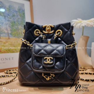 Chanel small backpack กระเป๋าสะพายหลังใบเล็ก โลหะสีทอง ดีไซน์ 2023 น้องน่ารักตะโกนม้าก!!