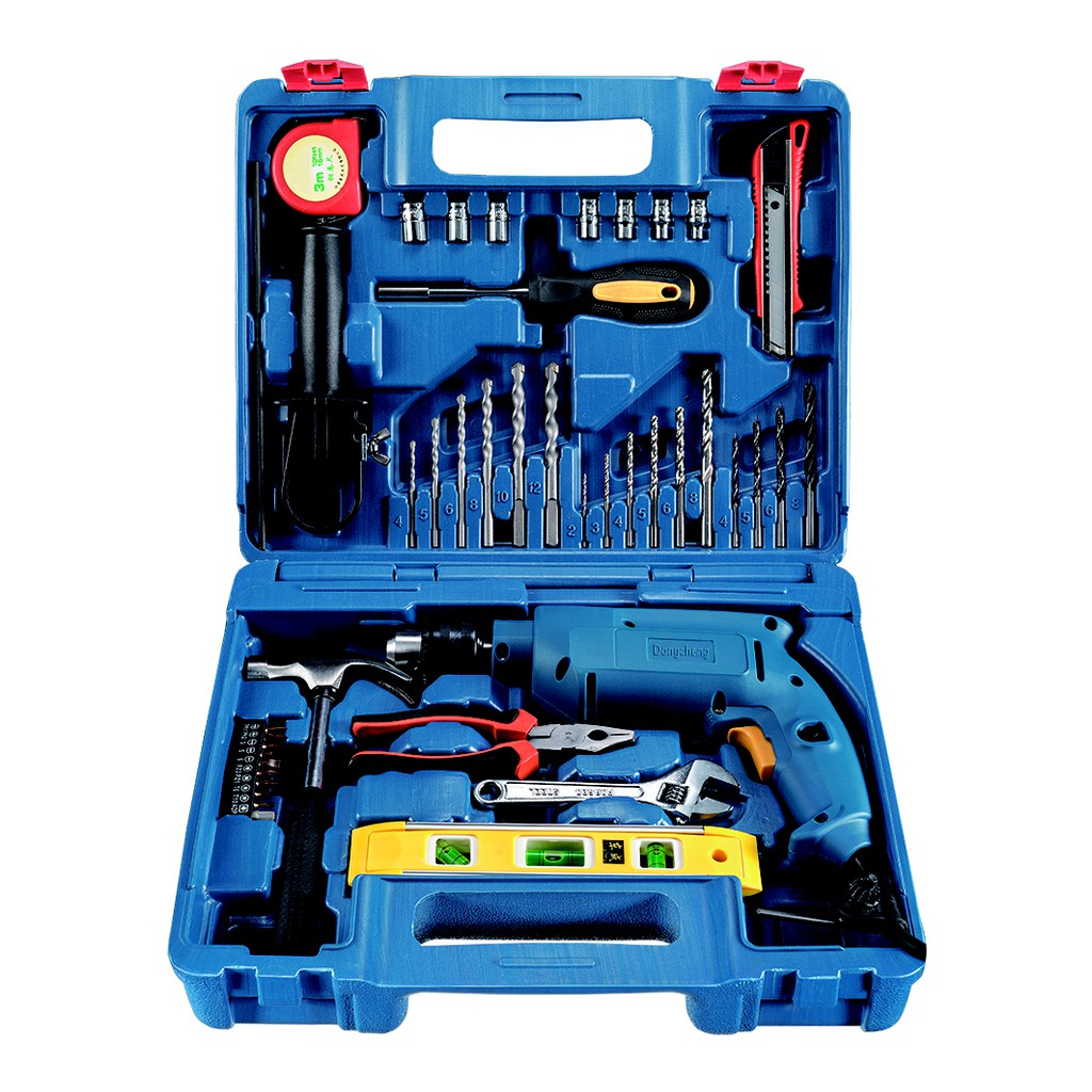 DZJ04-13SET ฟรีดอก อุปกรณ์ ชุดสว่าน กระแทก เจาะไม้ ปูน เหล็ก กระแทก 13มิล 1/2" 500W มาตรฐาน ส่งออกทั
