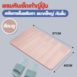 Hommy 279 ( มี 3 สี ) พรมหินเช็ดเท้าญี่ปุ่น ขนาดใหญ่ กันลื่น สุดฮิต ซึมซับน้ำได้ดี ไม่ลื่นเท้า ( 60 x 40 x 1 ) - N - 20