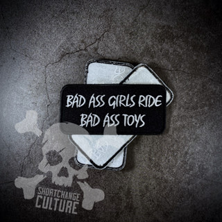 ตัวรีดติดเสื้อ ตัวรีดลายปัก อาร์มปัก Bad Ass Girls Patch - 10cm(L)x4cm(W)