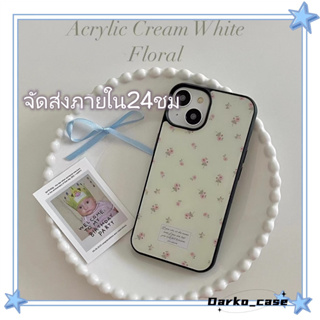 🎈จัดส่งภายใน24ชม🎈เคส for iPhone 11 14 Pro Max Case for iPhone 12 13 ป้องกันการตก การป้องกัน เรียบง่าย ดอกไม้ ขอบดำ