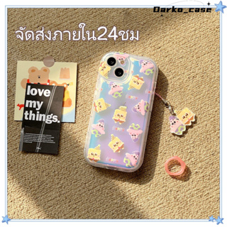 🎈จัดส่งภายใน24ชม🎈เคส for iPhone 11 14 Pro Max Case for iPhone 12 13 ป้องกันการตก การป้องกัน เลเซอร์ สพันจ์บ็อบ ไล่ระดับ