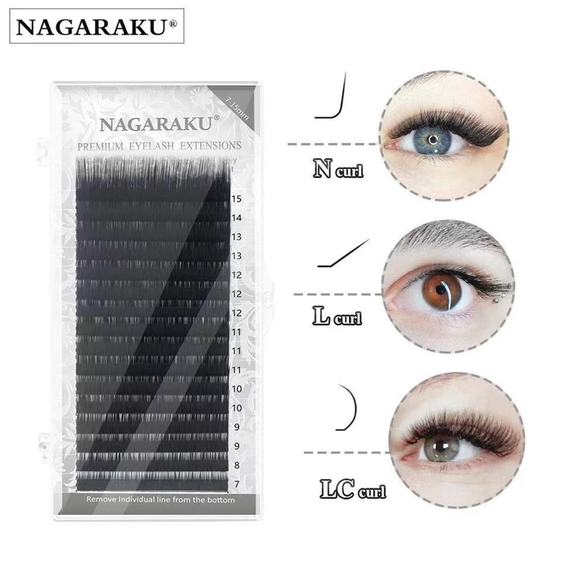 (ร้านในไทย)Nagaraku Foxy Lashes#ขนตาสายฝอ/ขนตาสำหรับต่อทรงfoxyตาเฉี่ยวๆ/#Foxyeyesกล่องมิกไซส์7-15mm. – โปรปัง