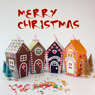 🍬EPA🍬กล่องบรรจุภัณฑ์ของขวัญทรงบ้าน คริสต์มาส Candy House merry christmas