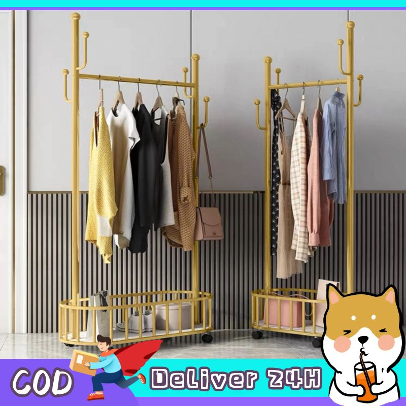 Dogegg มีพร้อมส่ง ราวแขวนเสื้อ3in1อเนกประสงค์รุ่นใหม่ล่าสุด มีล้อเคลื่อนย้ายสะดวกพร้อมชั้นวางของสไตล์มินิมอล