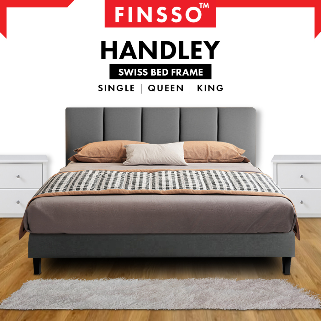 READY STOCK!!!! 💐FINSSO💐 : HANDLEY Swiss Divan Solid Divan Bed Frame เตียงนอน ฐานเตียง+หัวเตียง คุณภาพดี