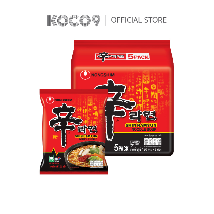 Shin Ramyun ชินรามยอน นู้ดเดิ้ล ซุป (บะหมี่กึ่งสำเร็จรูปพร้อมซองเครื่องปรุงรสเผ็ด)
