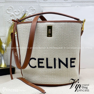 CELINE BUCKET BAG 23cm วัสดุ Textile Canvas &amp; CalfSkin ดีไซน์ทรง Bucket ใบใหญ่กำลังดี มาพร้อม Clutch ใบเล็กเข้าชุด