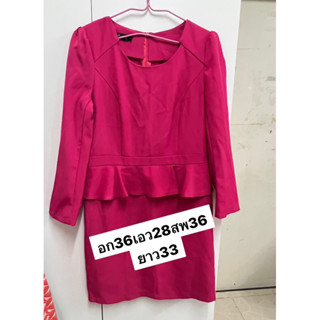 🍓🍒🔥Pink Dress🌈🍒🔥เดรสชมพูshocking pink🍓ฮิตสวยจ้าน่ารักมาก สภาพใหม่ 🎊🎊งานเกาหลี  ใส่สวยทรงสวยน่ารักมายมาย