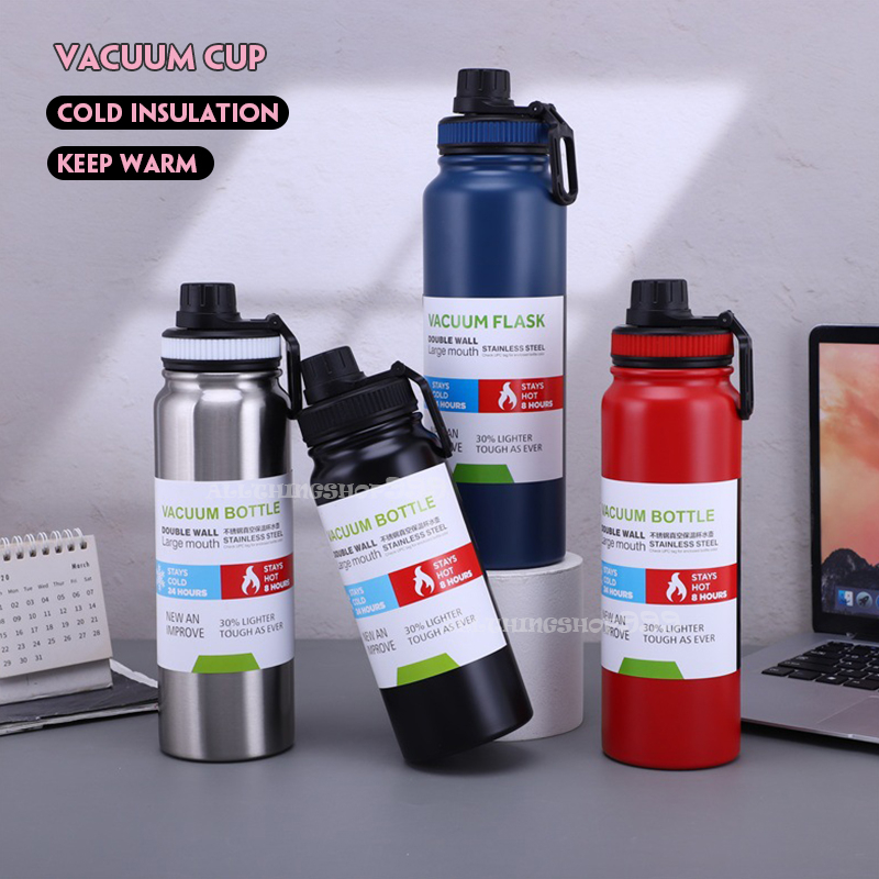 กระบอกน้ำเก็บอุณหภูมิ 800ml/1000ml กระติกน้ำ เก็บได้ทั้งร้อน-เย็น พร้อมที่กรองชา ทำจากสแตนเลส ทำจากสแตนเลส 304 J346