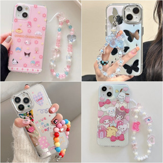 😍👉🏼NEW👈🏼😍เคสไอโฟน11 เคสกันกระแทก Case iPhone 14 13 12 Pro Max Sanrio ซานริโอ คุโรมิ สีชมพู พร้อมสายห้อย เคส for iPhone13