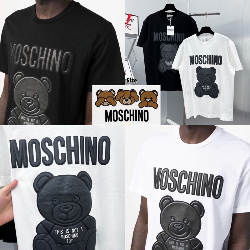 Moschino T-SHIRT UNISEX 🐻 เสื้อยืด Moschino 🏷️Hiend 1:1 cotton 💯 ร้านค้าจัดส่งไ