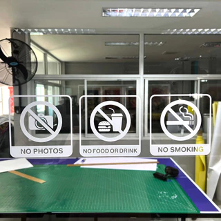 สติกเกอร์ไดคัท ข้อห้ามต่างๆ ตกแต่งร้าน