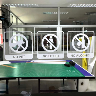 สติกเกอร์ไดคัท ข้อห้ามต่างๆ ตกแต่งร้าน