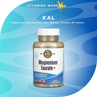 KAL, Magnesium Taurate Plus, size 400 mg, contains 90 tablets. (V.599)