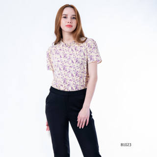 AMILA Blouse AM-B1023 พีชสกิน แขนสั้น IGPU23-4