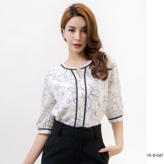 AMILA Blouse VE-B1047 by VERONIQA พีชสกิน แขนสั้น IGPU23-4